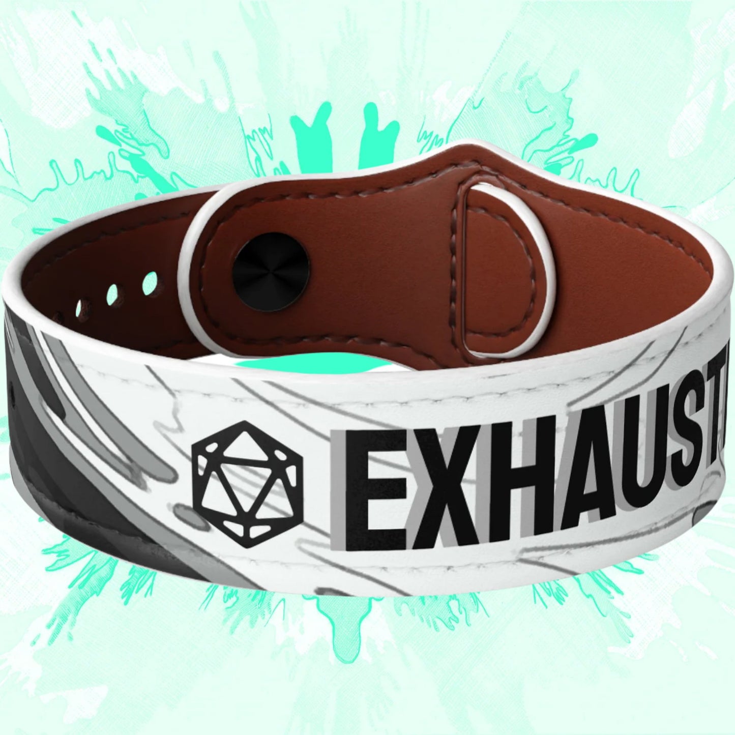 Exhaustion Status Effect - Faux Leather Wristband - with levels!
