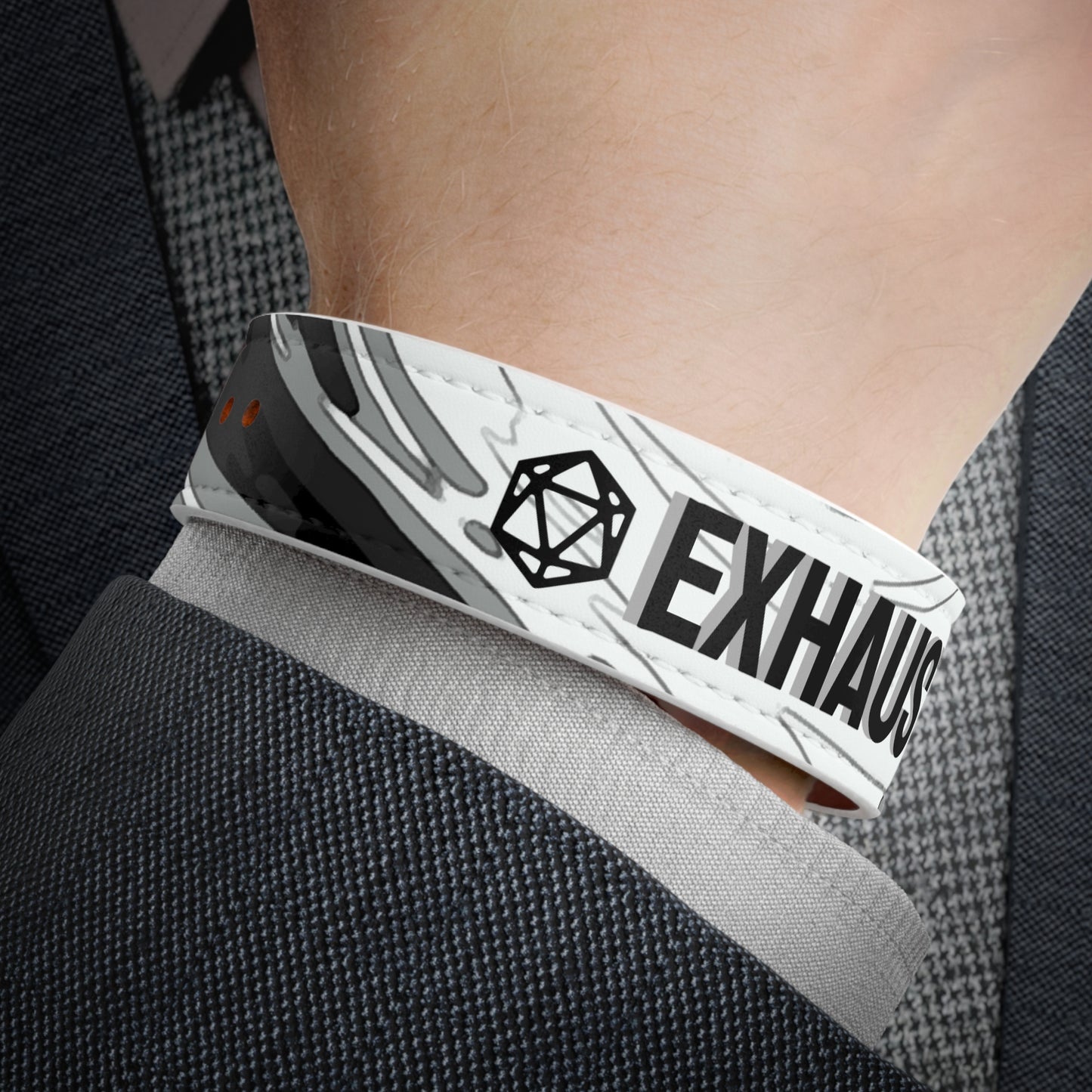 Exhaustion Status Effect - Faux Leather Wristband - with levels!