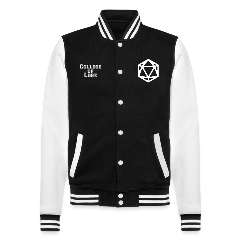 College of Lore - College Bomber Jacket with velvety flock finishes - black/white