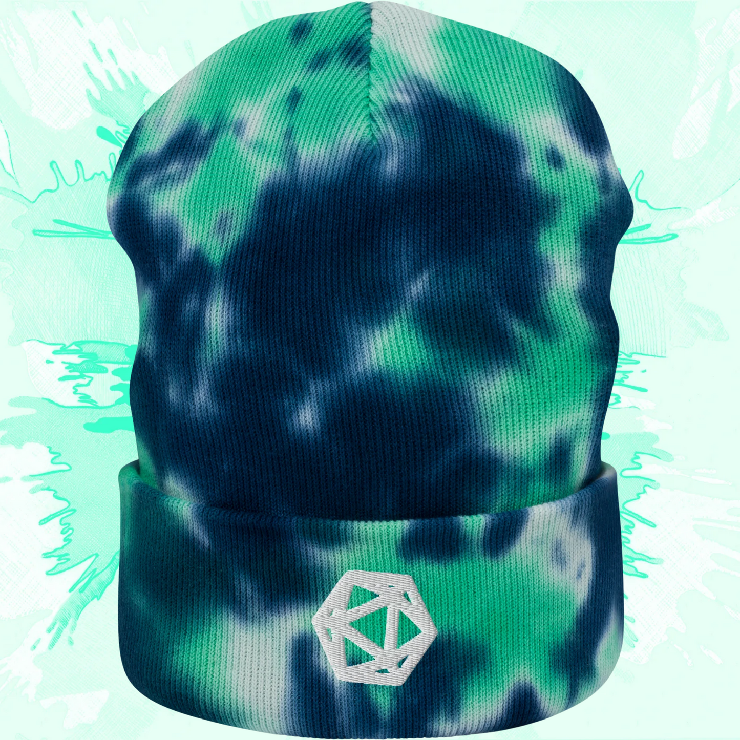 D20 Icosahedron Tie-dye Beanie - Unisex Fit
